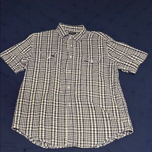 Croft & Barrow Navy and White Plaid Shirt